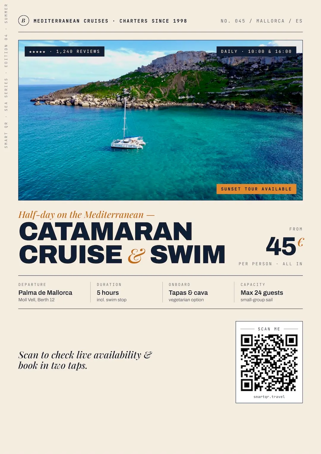 Smart QR — Catamaran Cruise & Swim poster